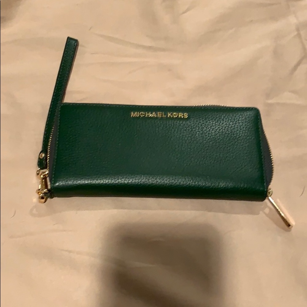 Brand new Michael Kors green wrap around wallet